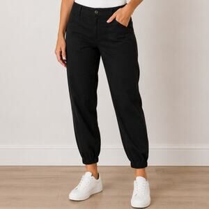 GAP Black Utility Cotton Lyocell Twill Blend Tapered Casual Jogger Pants Small